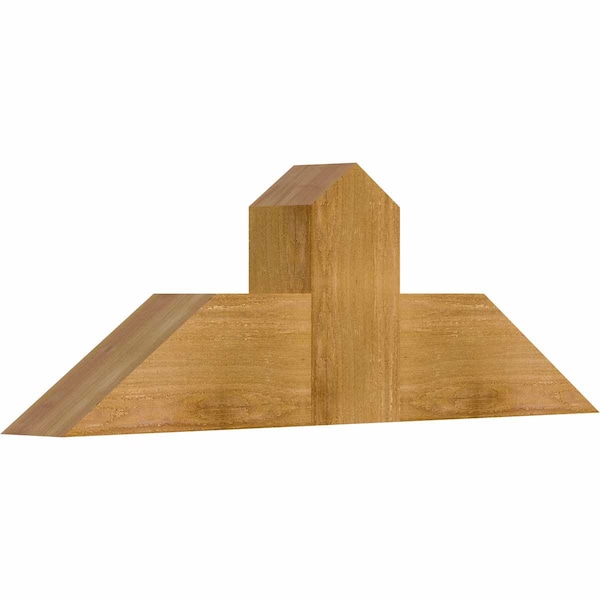 Portland Rough Sawn Timber Gable Bracket, Western Red Cedar, 36W X 12H X 4D X 6F, 8/12 Pitch